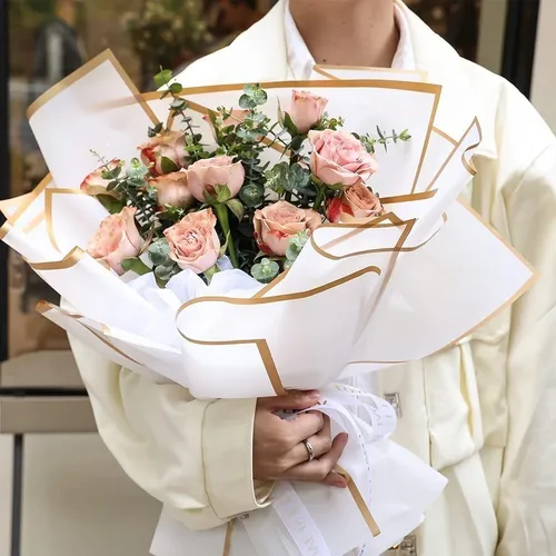 PAPEL COREANO BORDE DORADO X20