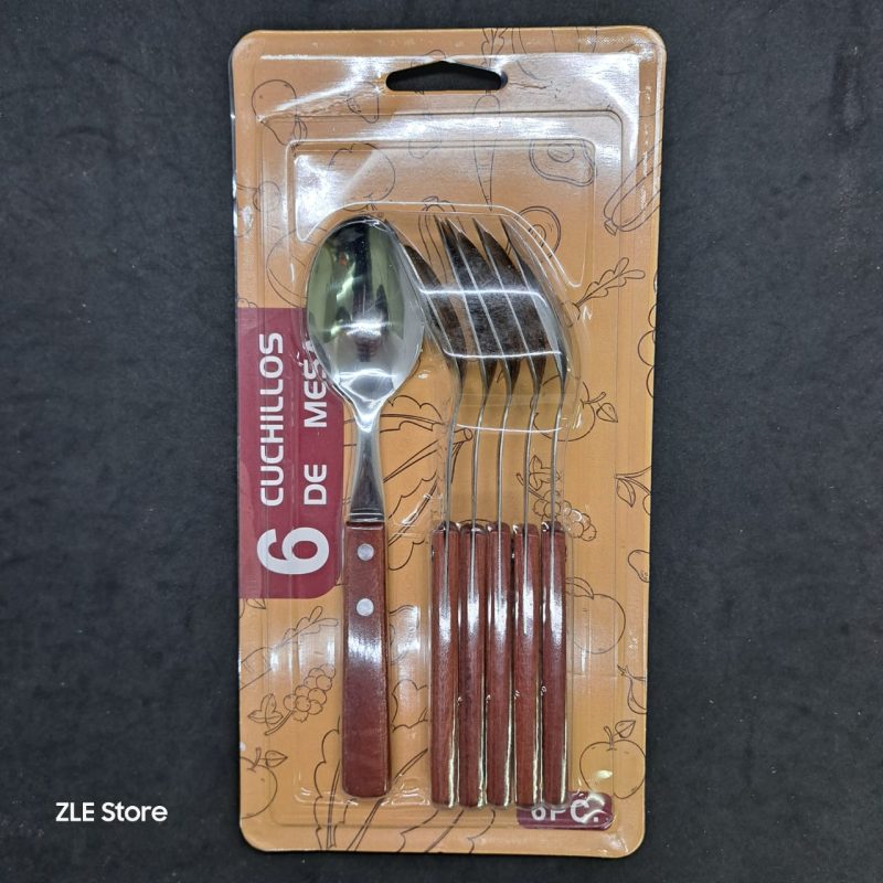 CUCHARA MANGO DE MADERA X6U 19,3*3,8*1 CM