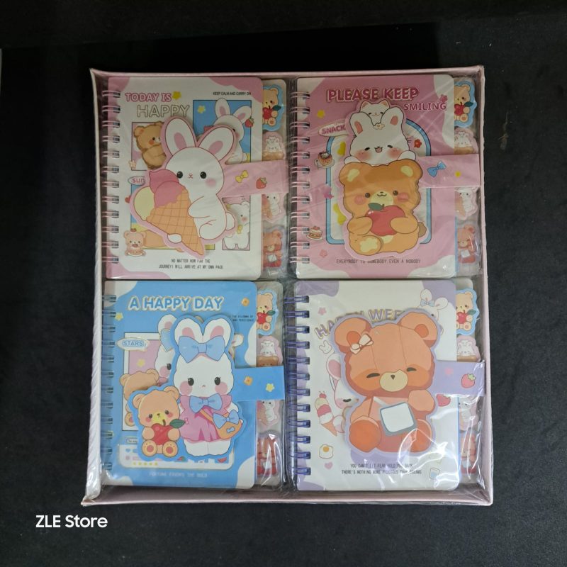 AGENDITA OSO Y CONEJO CON VELCRO 10*11.2 CM X24U