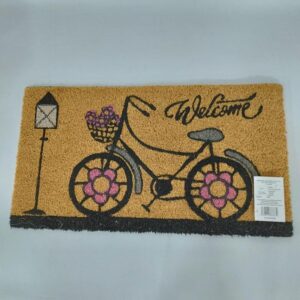 FELPUDO COCO 33X60CM RECT BICI C/FLOR
