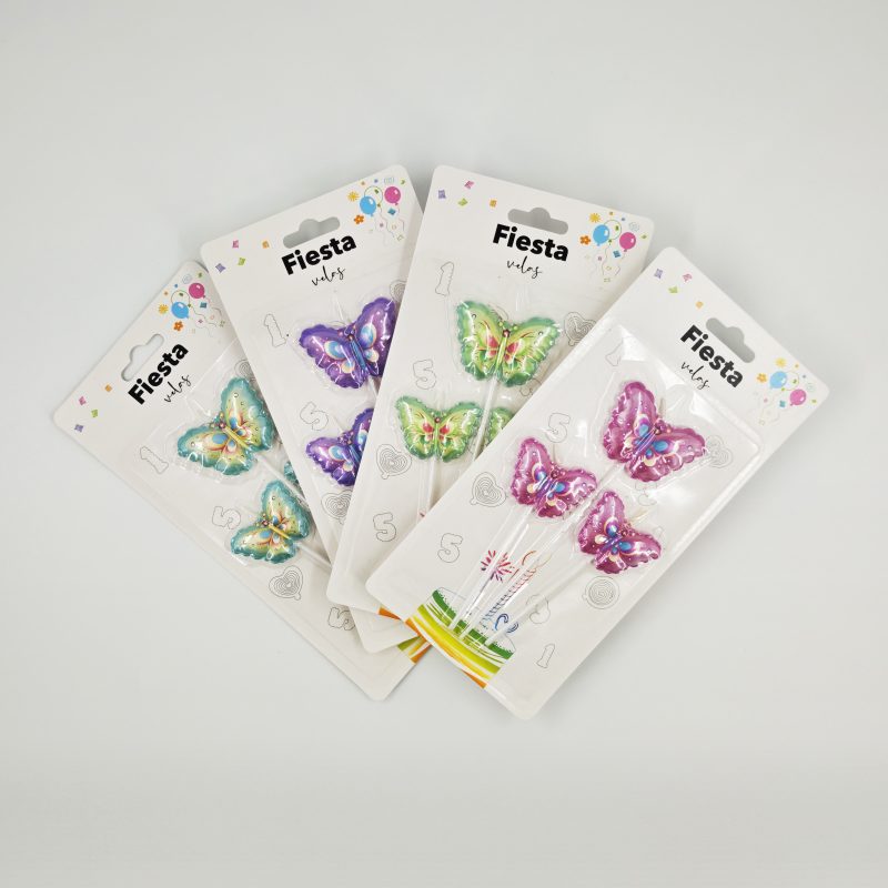 VELA DE CUMPLEAÑOS MARIPOSA X12