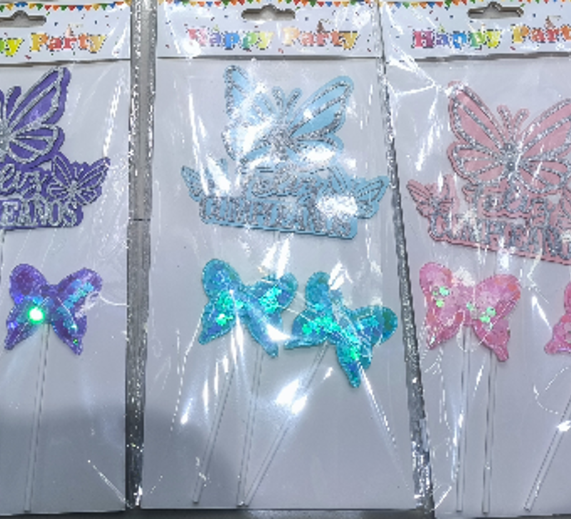 ADORNO PARA TORTA MARIPOSA DOBLE CAPA 13*27 CM