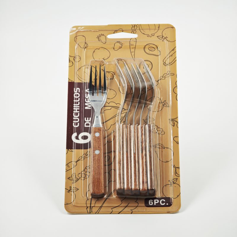 TENEDOR MANGO DE MADERA X6 ZLE-050