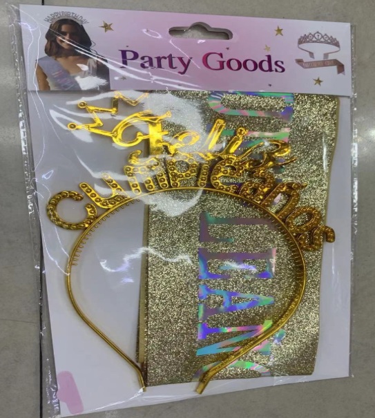 SET VINCHA Y BANDOLERA FELIZ CUMPLEAÑOS X12