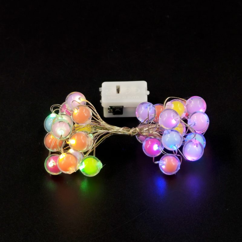 MECANISMO ALAMBRE BOLITA MULTICOLOR 30 LEDS X12