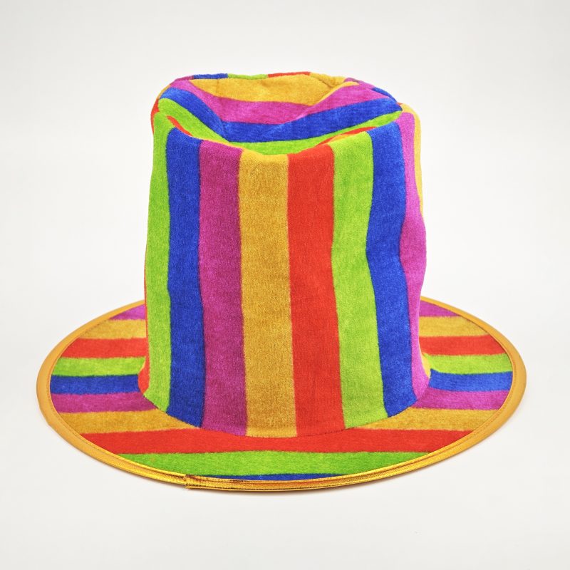 SOMBRERO ALTO DE COTILLON MULTICOLOR X12