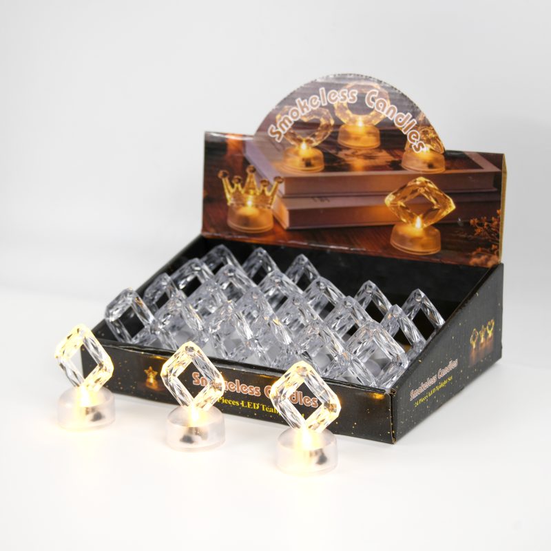 VELA ROMBO TRANSPARENTE LED X24