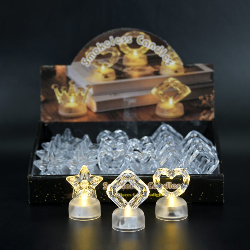 VELAS TRANSPARENTES LED SURTIDAS X24