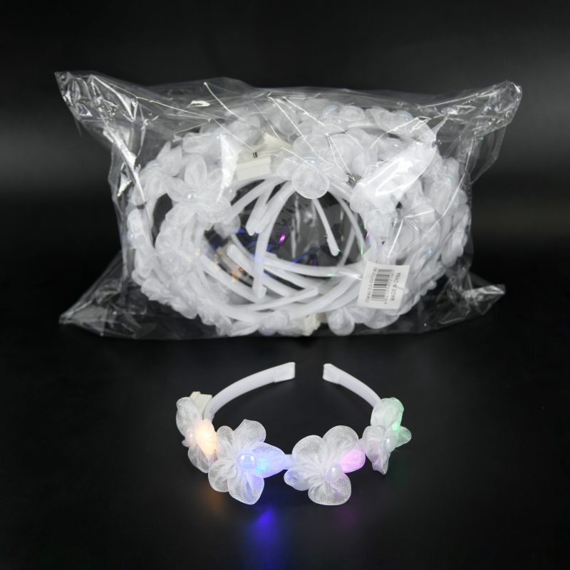 [PREZLVINCHADEFLORESBLANCASCONLUZX12] VINCHA DE FLORES BLANCAS CON LUZ X12