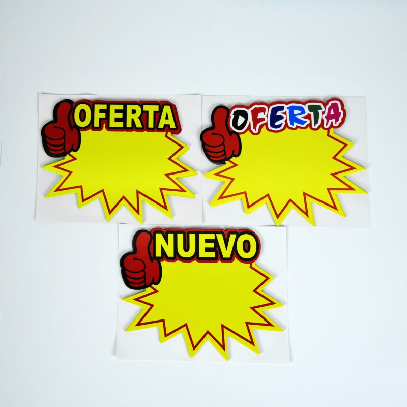 SET DE CARTEL DE PRECIOS OFERTA/NUEVO X12 (10 PCS)