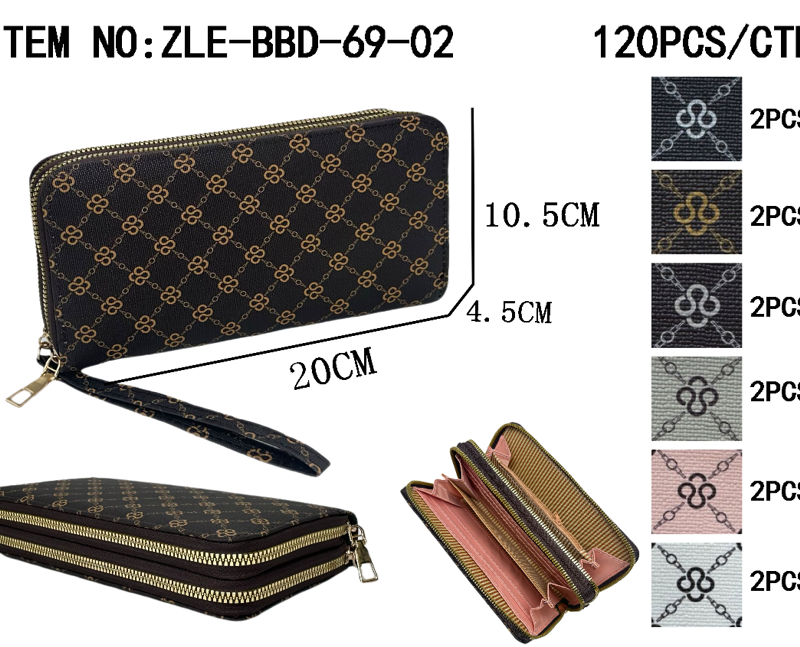 CARTERA DOBLE TRÉBOL CUATRO HOJAS 20*10.5*4.5CM