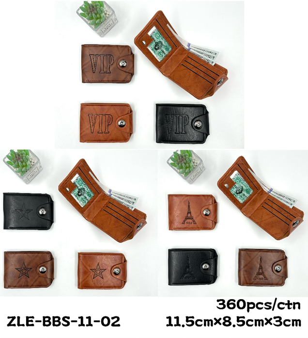 BILLETERA CON DISEÑO HEBILLA SIMPLE 11,5*8,5*3 CM X12U