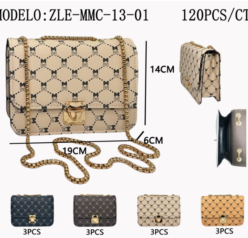 [PREZLCARTERACONCADENADOBLEMX12] CARTERA CON CADENA “DOBLE M” X12