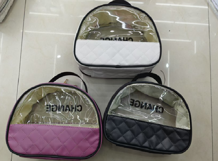 BOLSO DE MAQUILLAJE SEMI TRANSPARENTE X12