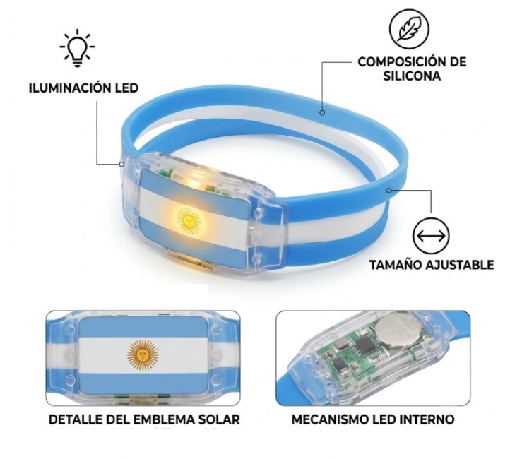 [PREIT2026WC13] PULSERA LED ARGENTINA