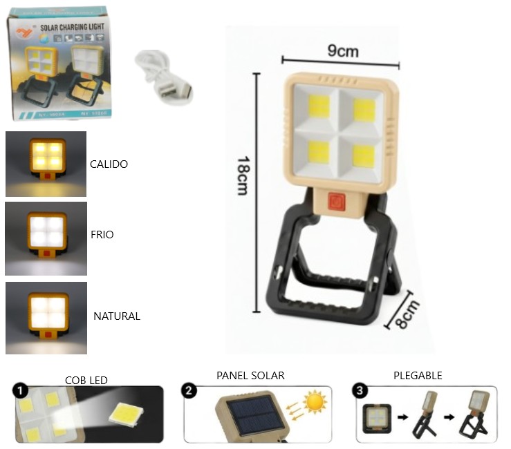 LINTERNA DE CAMPING C/ PANEL SOLAR