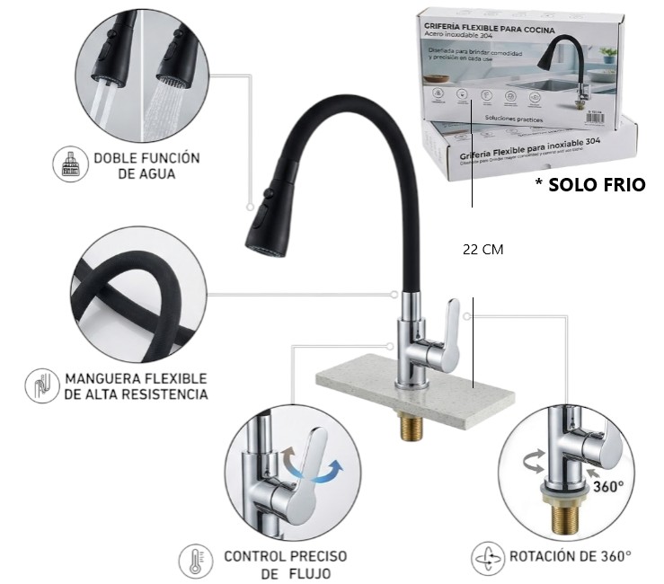[PREITG131104] CANILLA FLEXIBLE COCINA (SOLO FRIO)