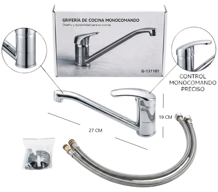 [PREITG131101] CANILLA MONOCOMANDO PICO LARGO COCINA
