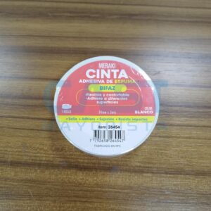 CINTA DE PAPEL 12MMX10M DOBLE FAZ -MERAKI