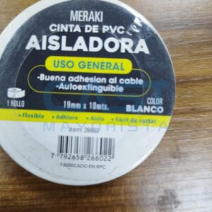 CINTA AISLADORA BLANCO 19MMX10MTS PVC -MERAKI