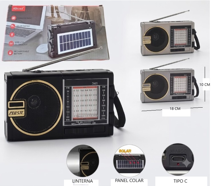 RADIO PARLANTE FM/AM C/ PANEL SOLAR