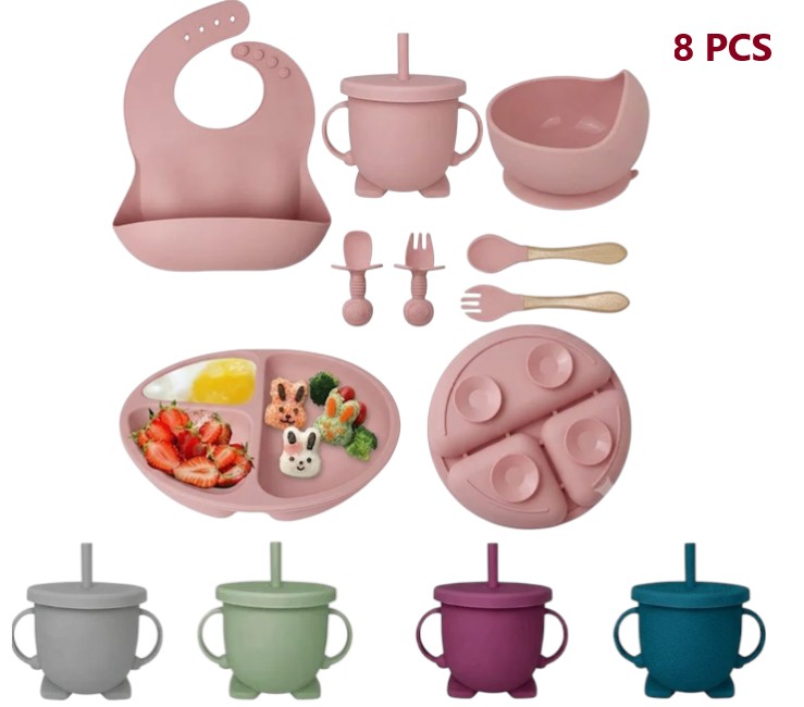 JUEGO DE PLATOS PARA BEBE DE SILICONA