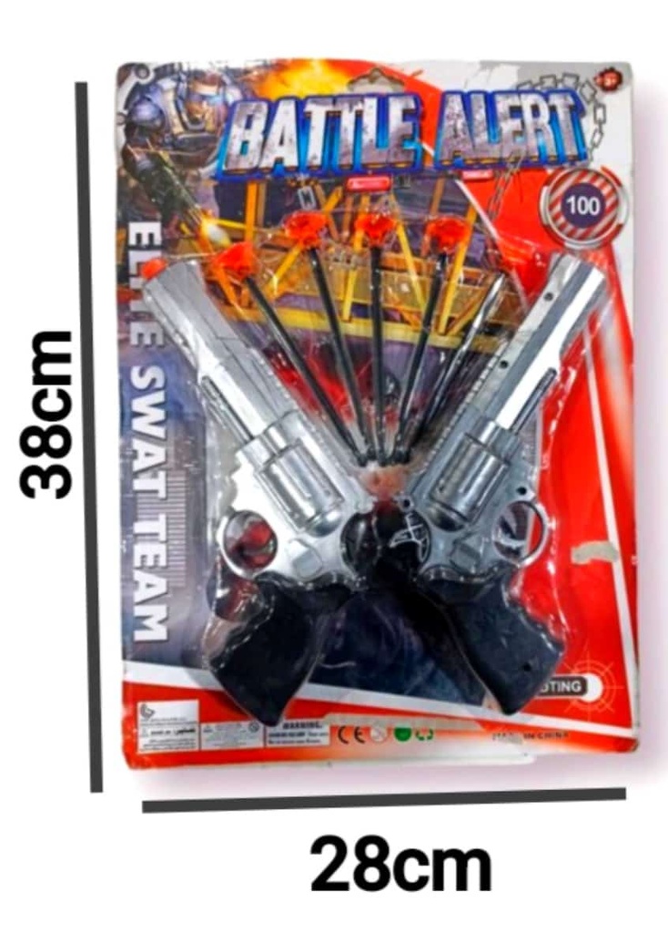 SET POLICIAL C/2PISTOLAS Y BALINES 36*29