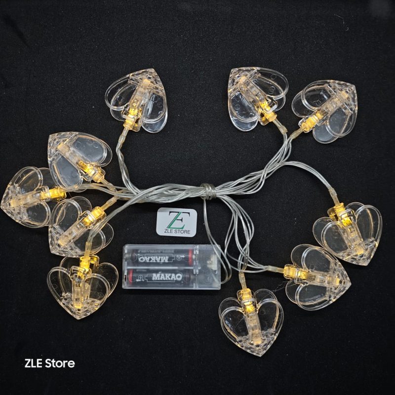 GUIRNALDA 10 LED – BROCHE CORAZON (AA)
