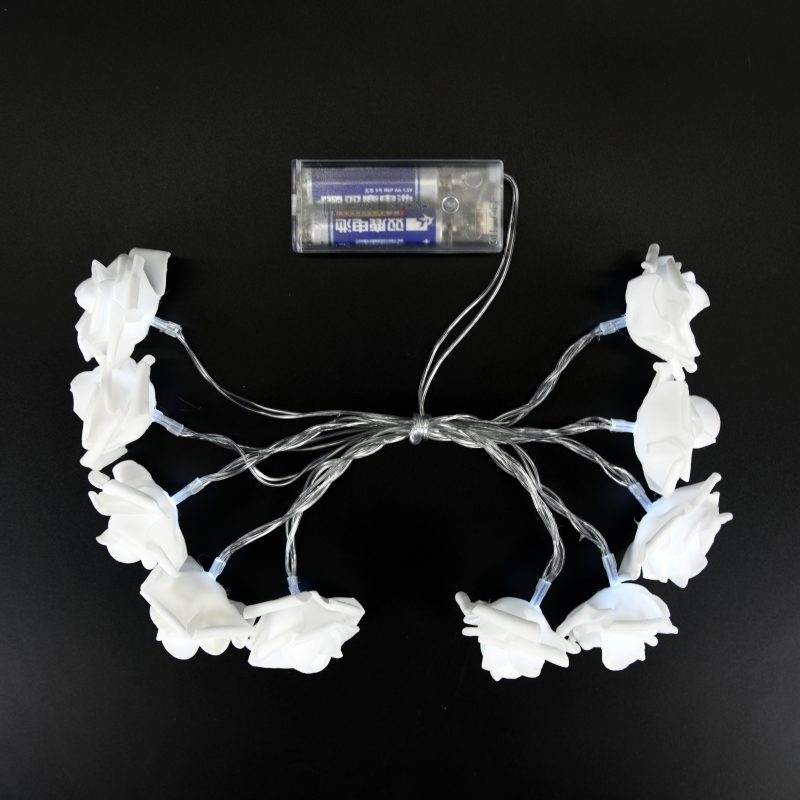 GUIRNALDA 10 LED – FLORES DE GOMA EVA (AA)