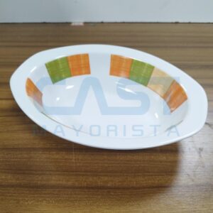 FUENTE OVAL 25CM PROFUNDA DECORADA MELAMINA
