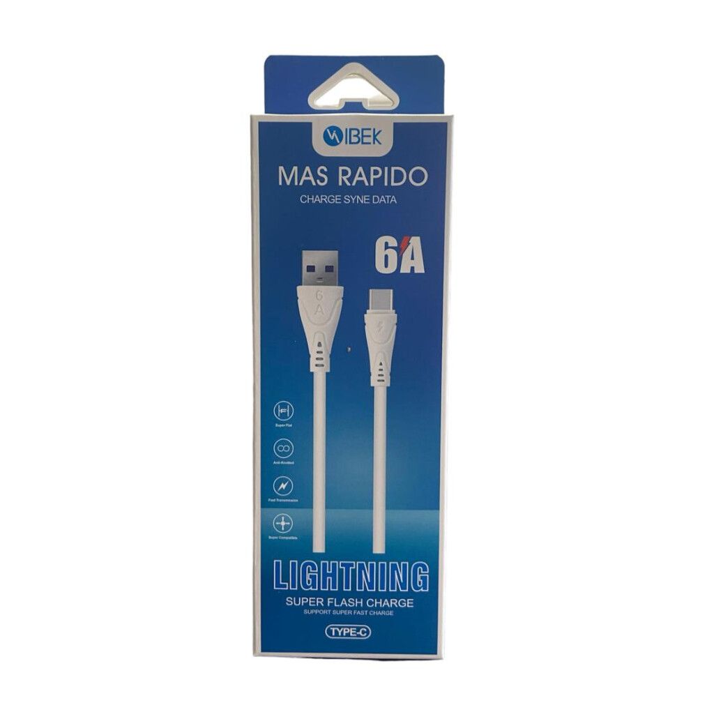 CABLE IBEK 6A TYPE-C CARGA RAPIDA