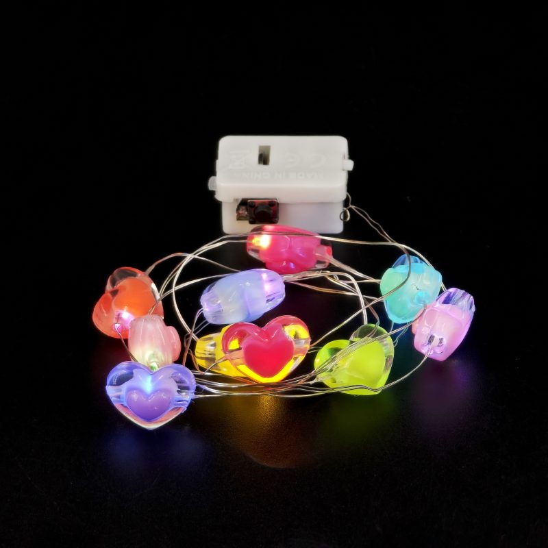 MECANISMO ALAMBRE CORAZÓN 10 LEDS X12