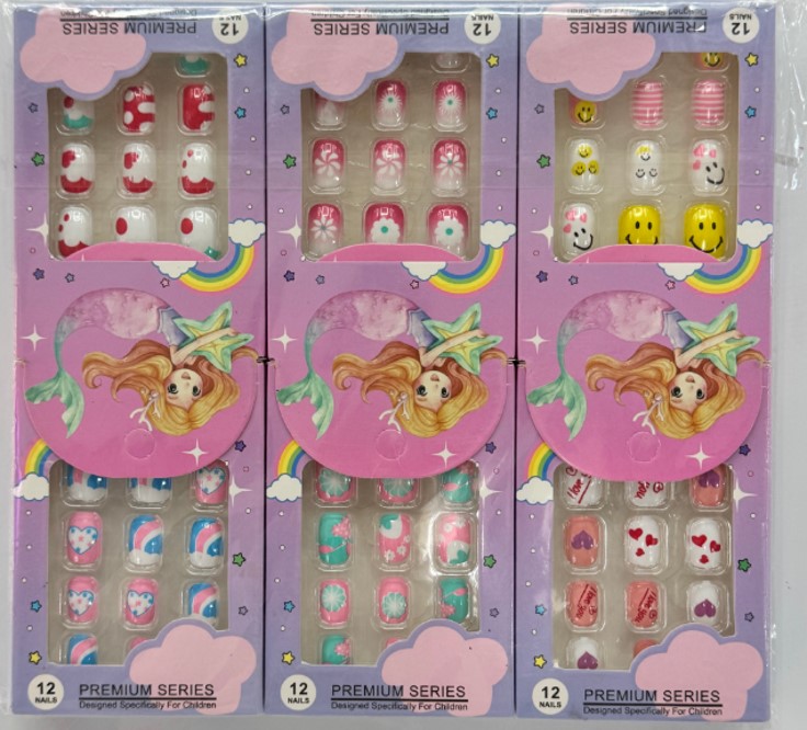 UÑAS POSTIZAS PARA NIÑAS X12