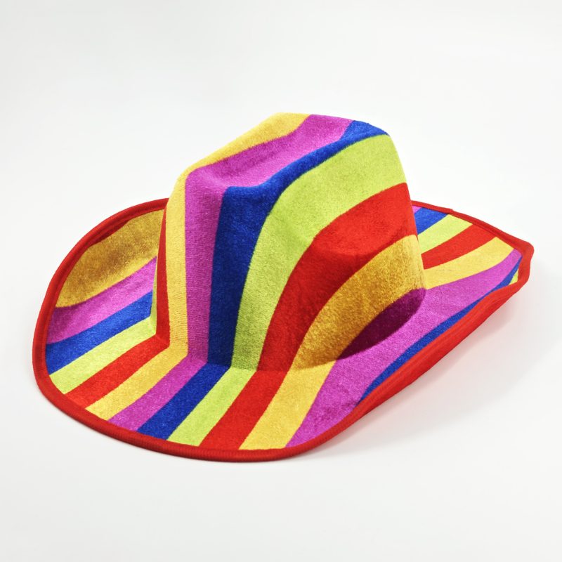 SOMBRERO VAQUERO DE COTILLON MULTICOLOR X12
