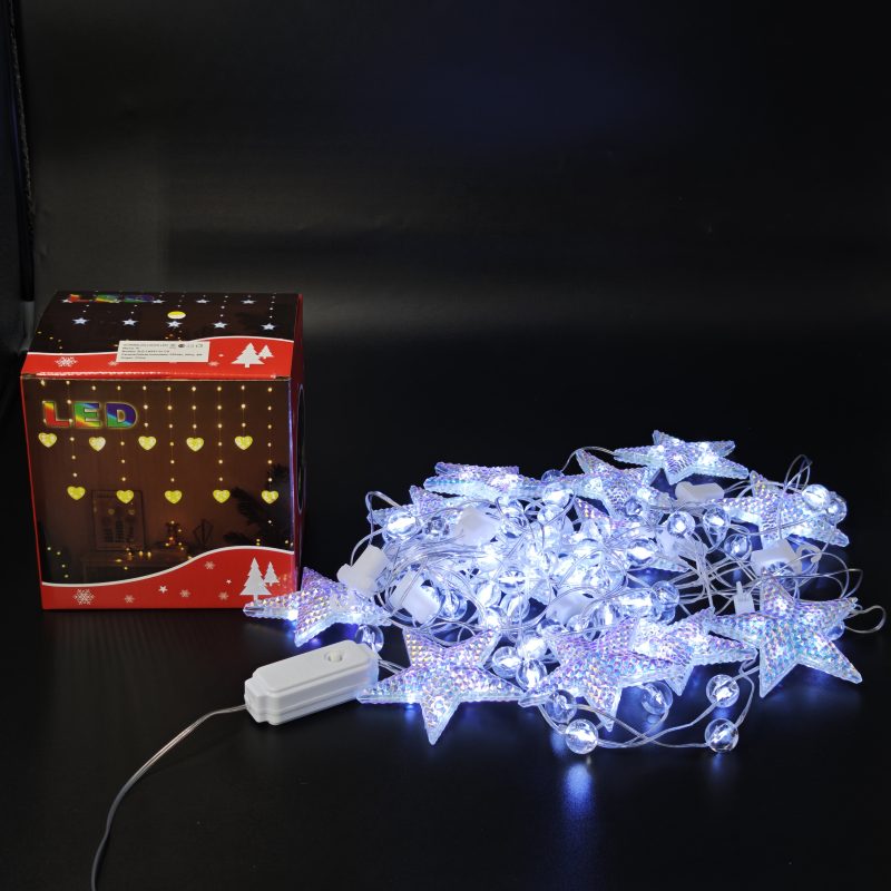 CORTINA 66 LEDS ESTRELLAS 3.3*0,7 M