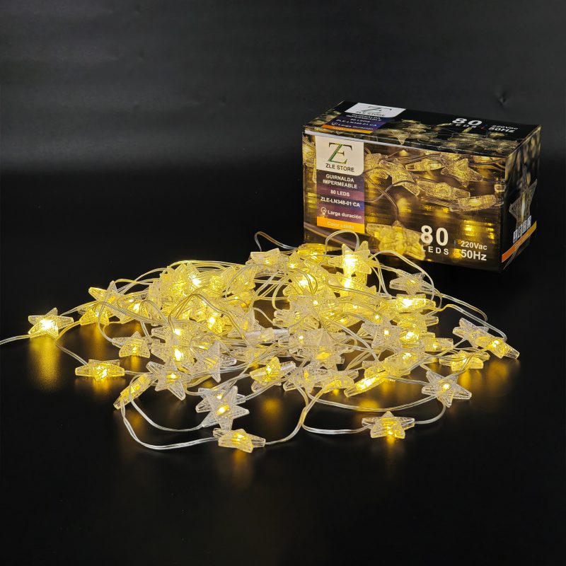 GUIRNALDA 80 LEDS ESTRELLA 3,5*3,5 CM * 10 M