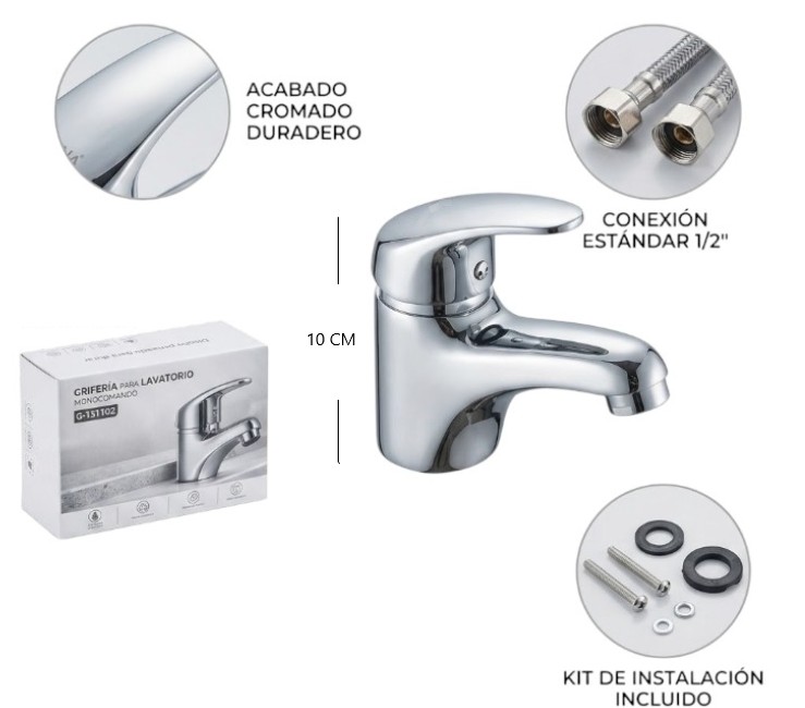 [PREITG131102] CANILLA MONOCOMANDO DE BAÑO