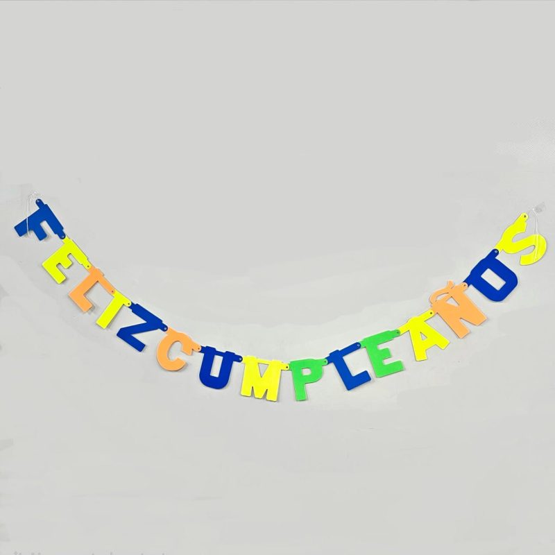 FELIZ CUMPLEAÑOS DE CARTÓN FLUORESCENTE X12U CB-09