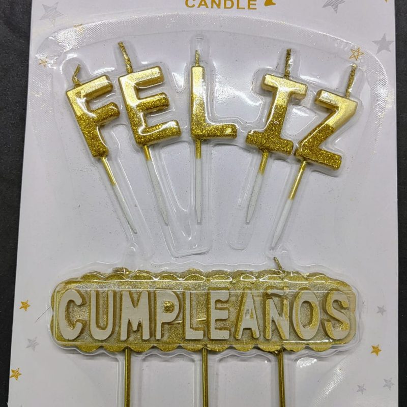 VELA FRASE DE FELIZ CUMPLEAÑOS X12U