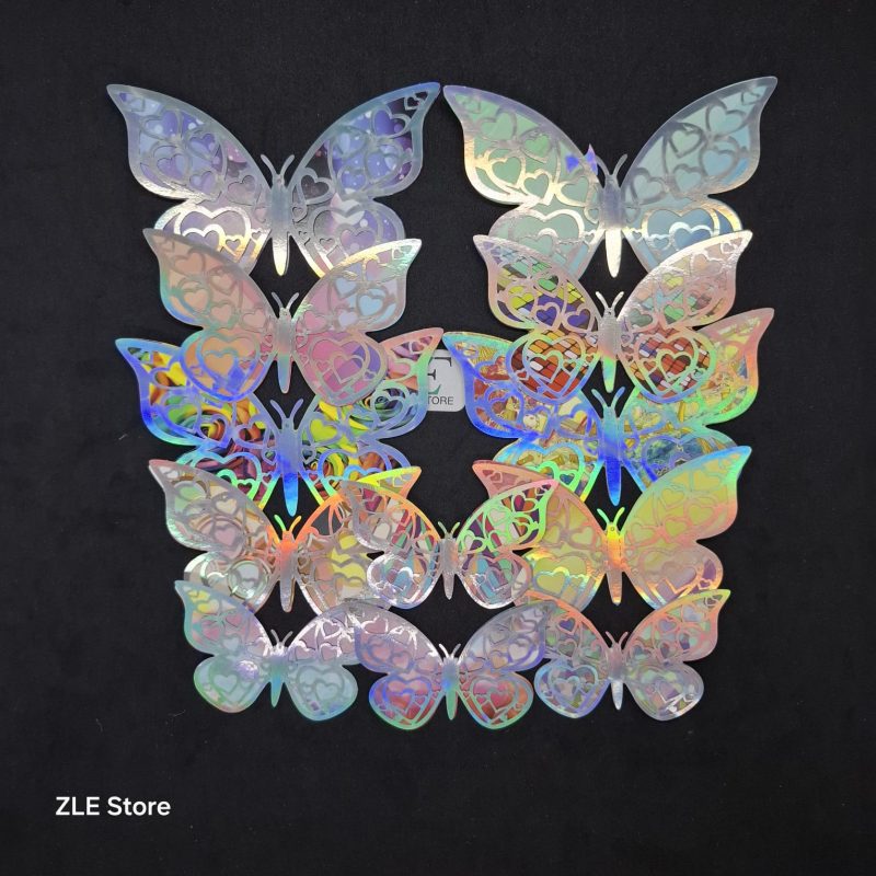 MARIPOSA DE PAPEL DOBLE CAPA MULTICOLOR X12