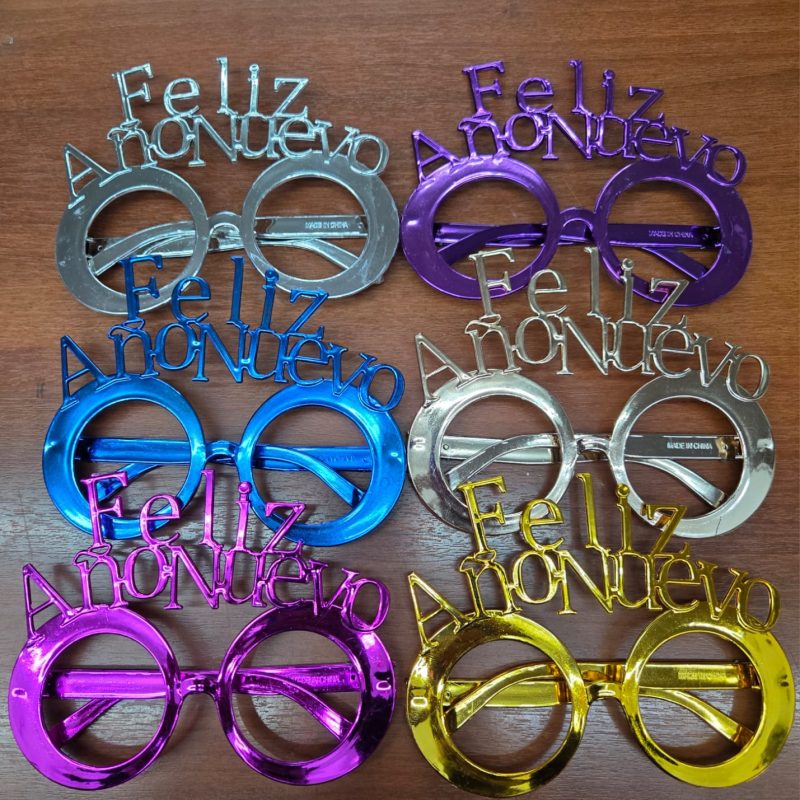 ANTEOJO PLASTICO FELIZ AÑO NUEVO X12