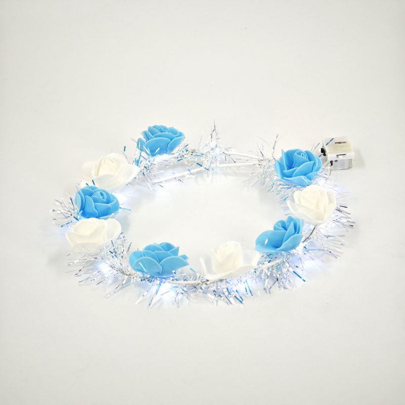 CORONA FLOR ARGENTINA CON LED X10