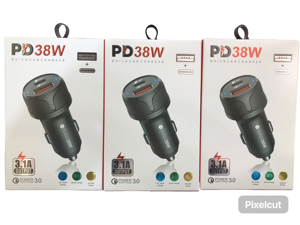 CARGADOR DE AUTO 3.1A 38W