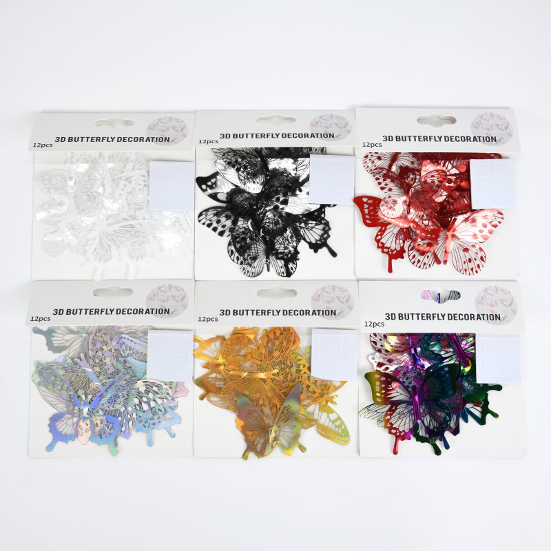 MARIPOSA TRANSPARENTE 3D X12