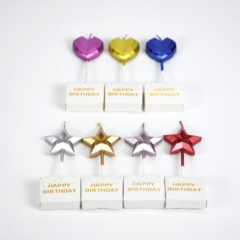 VELA PARA TORTA CORAZON Y ESTRELLA X50