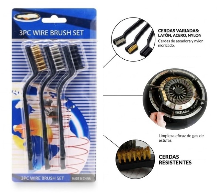 [PREIT3704] MELECH-556 KIT X 3 CEPILLO METALICO