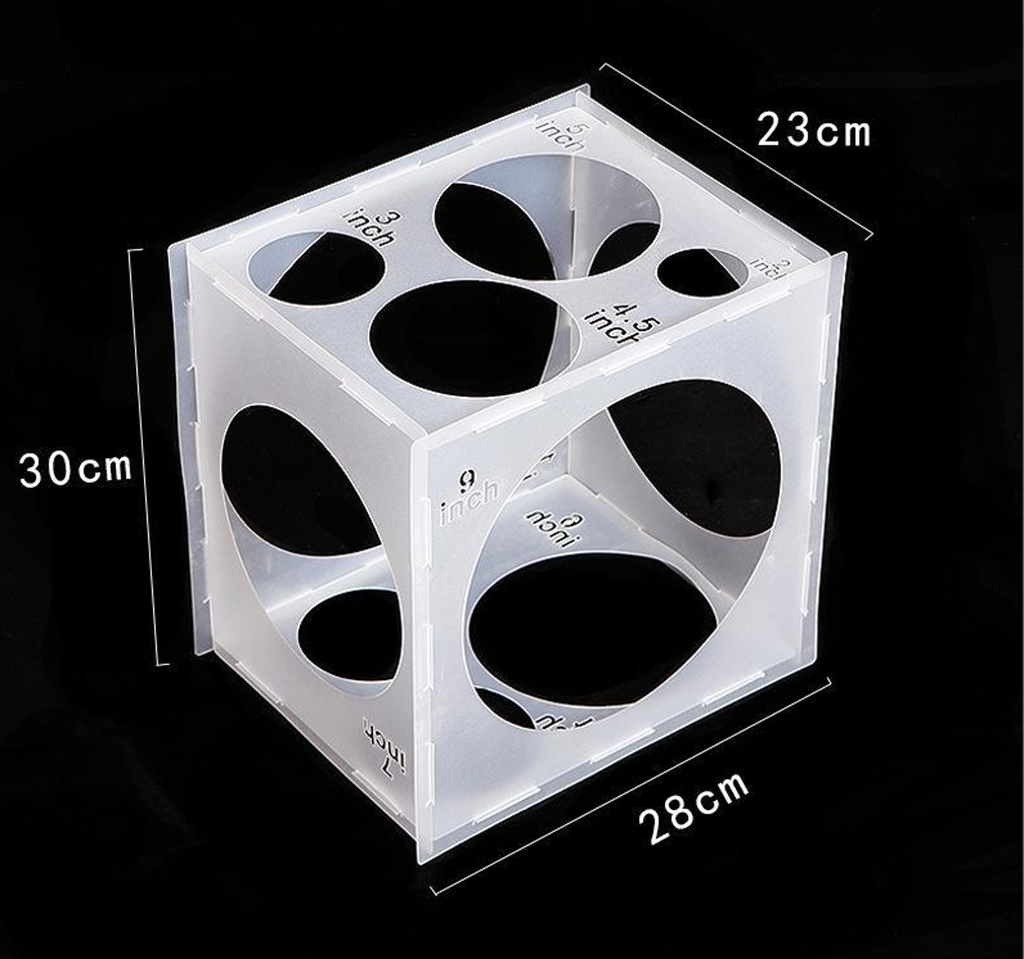 Caja plegable para medicion de globos