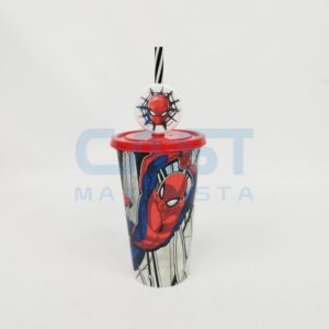 [PRECTBEGI01SPIDERH12] VASO PIN 500ML TAPA C/ SORBETE SPIDERMAN