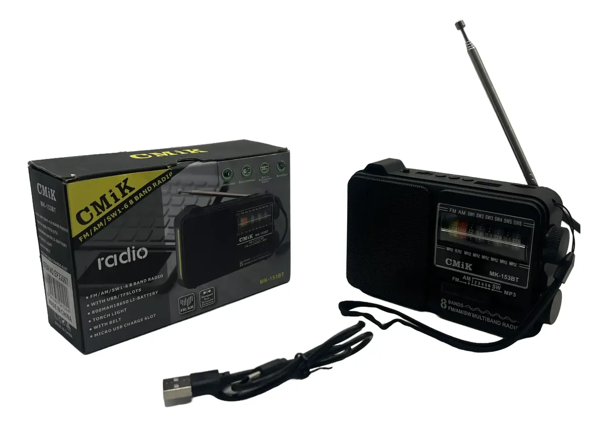 RADIO FM- AM RETRO RECARGABLE/PILA CON LINTERNA _