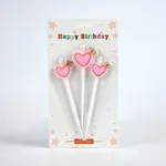 [PREZLCVE3501] Vela de cumpleaños 3 piezas corazón x24